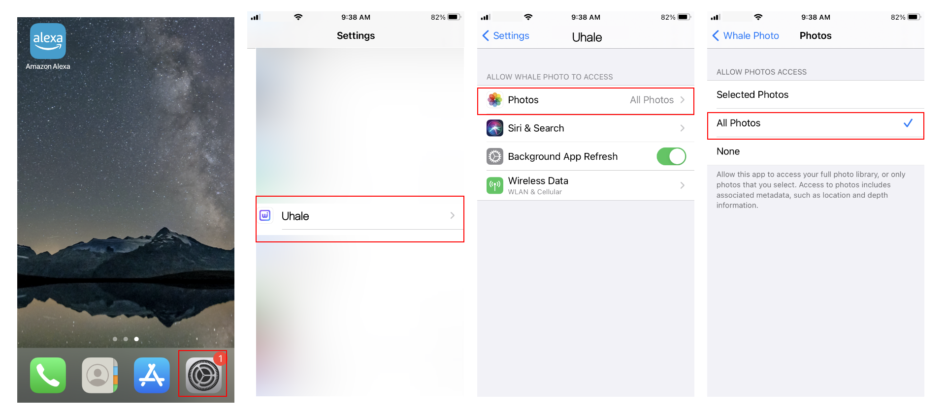 How To Allow Access To Photos In The Uhale App Zeasn